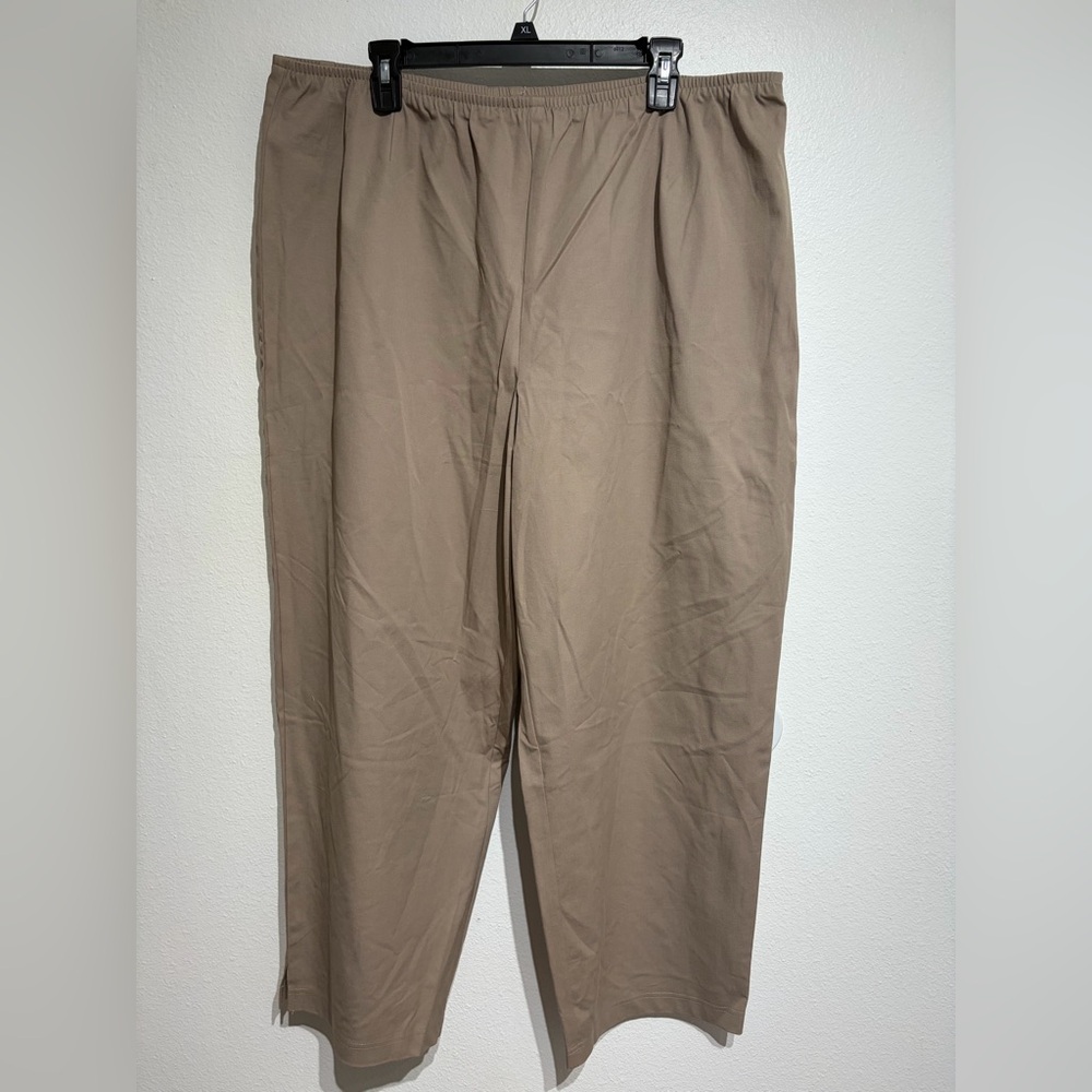 Casual Elastic-Waist Pants in Tan- 26.5 Inseam